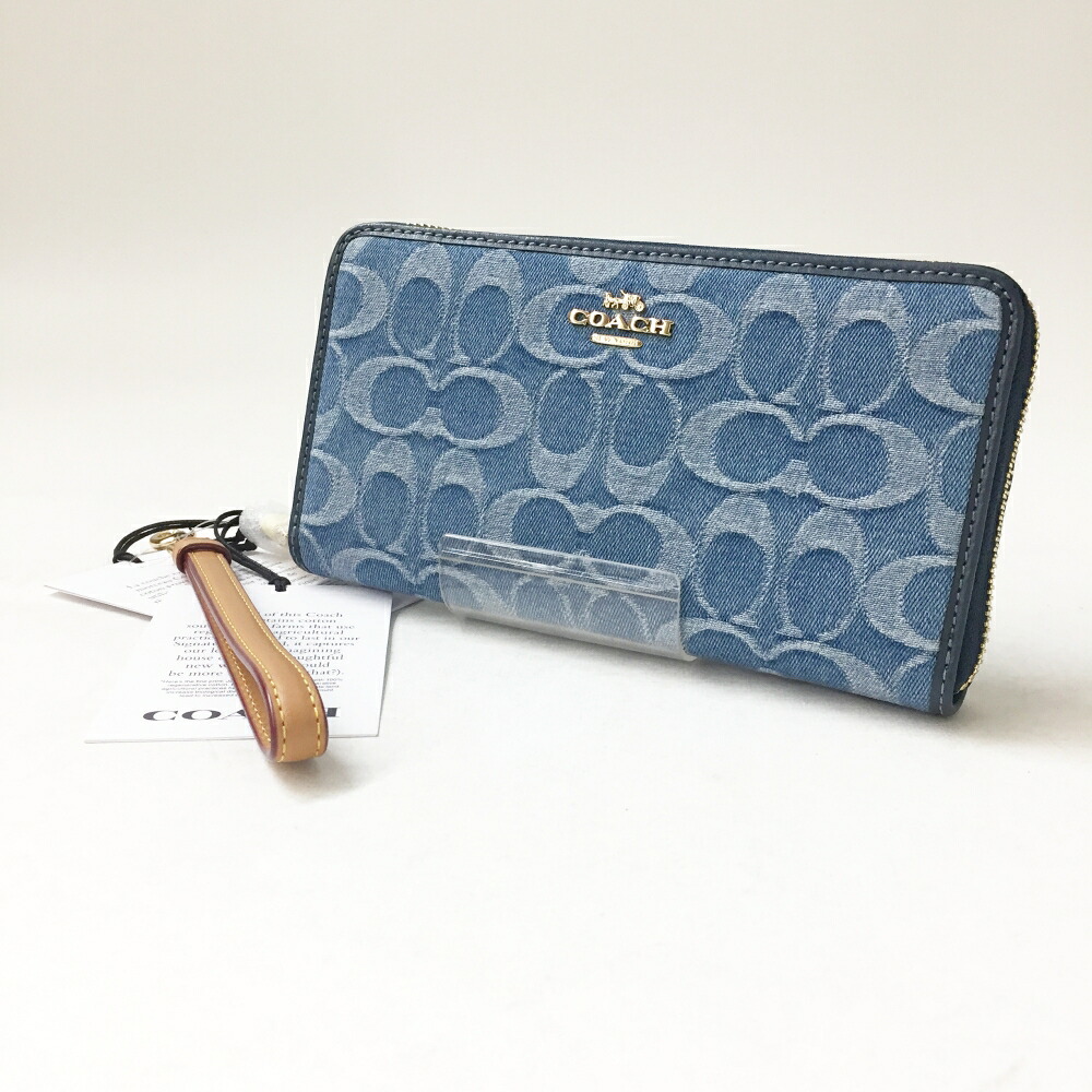 COACH(コーチ職)ラウンドジップ ウォレット /長紙入れ/シグネチャーデニム/CDE93大きさ：色つや：青み【中古】【138 紙入れ】【鈴鹿 併売】【138-260608-03os】