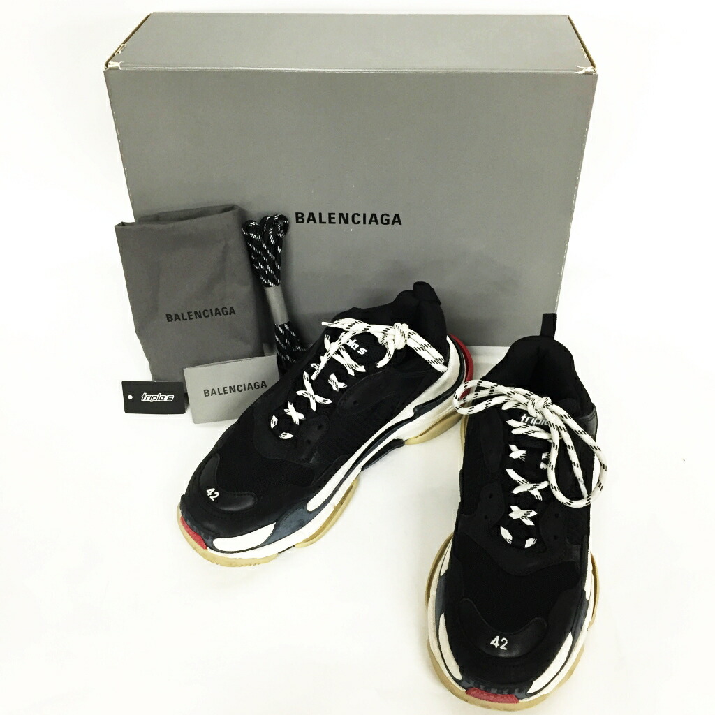 楽天市場 Balenciaga バレンシアガ Triple S トリプルs Noir Rouge ノアール ルージュ Black Red 黒赤 サイズ 42 27 5cm カラー ブラック レッド 中古 139 スニーカー 鈴鹿 併売品 139 01ls フーリエ 楽天市場店