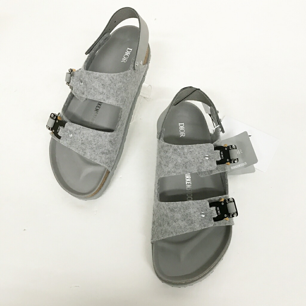 Dior（ディオール）×BIRKENSTOCK（ビルケンシュトック）MILANO サンダル　 3SA117ZSF80043 サイズ：43  カラー：グレー【中古】【148 SPブランド】【鈴鹿 併売品】【148-221024-01NS】 | フーリエ　楽天市場店