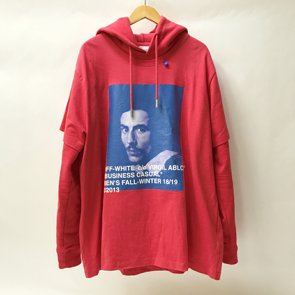 Off-White（オフホワイト） DIAG BERNINI LAYERED HOODIE サイズ：M カラー：レッド 【中古】【126 ストリート】 【鈴鹿 併売】【126-241224-02NS】