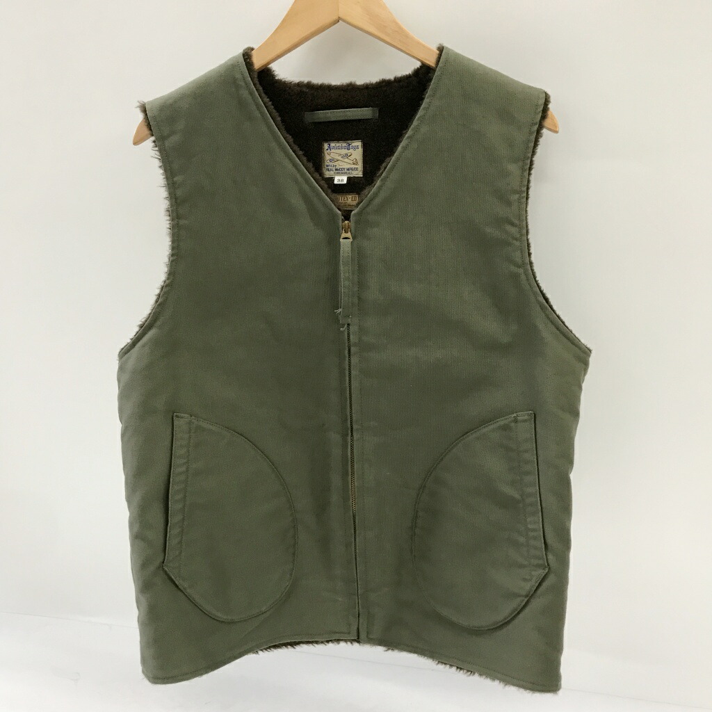 THE REAL McCOY’S(リアルマッコイズ)デッキベストサイズ：38色合い：カーキ【中古】【128 アメカジ】【鈴鹿 併売】【128-260525-03NS】