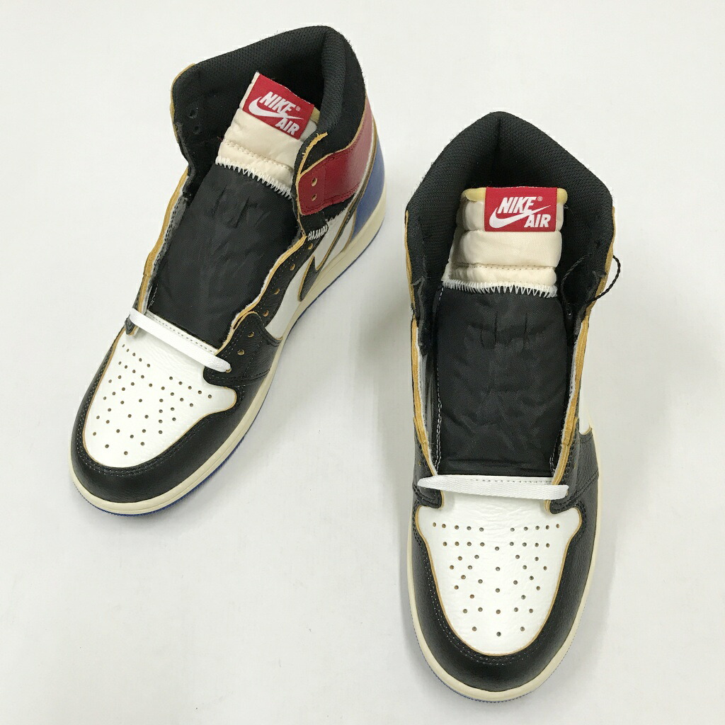 NIKE(ナイキ)×UNION(ユニオン)×FRAGMENT(フラグメント)AIR JORDAN 1 HIGH OG IO7847 002サイズ:28カラー:ブルー/レッド/ホワイト【中古】【139 スニーカー】【鈴鹿 併売】【139-260724-07NS】|フーリエ 店