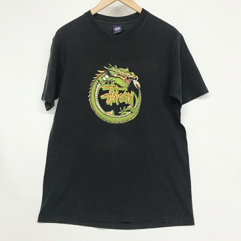 OLD STUSSY (年寄りの ステューシー)火竜刷り上げるTEE 半袖 ティーシャツ大いさ：M色合い：黒いこと【中古】【126 表どおり】【鈴鹿 併売】【126-230913-02NS】 Tシャツ・カットソー-メンズファッション