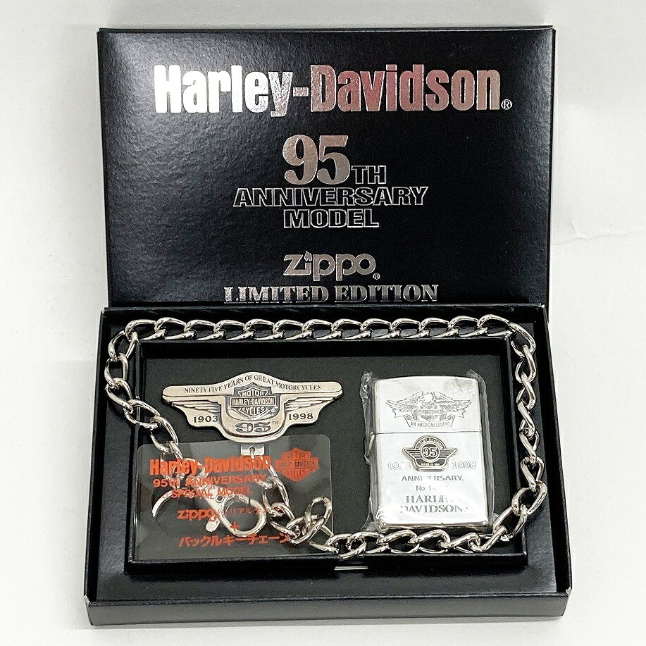 【罷めさせる未突きとめる】Zippo ジッポー HARLEY DAVIDSON ハーレーダビッドソン95th Anniversary MODEL色つや：しろがね色【中古】【146 ZIPPO】【鈴鹿 併売】【146-260518-02BS】