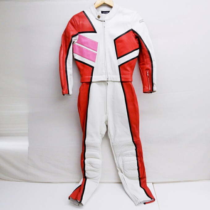 楽天市場 Nankai 南海 レザーライダーススーツ ホワイト レッド ピンク サイズ M 中古 アメカジ 四日市 併売品 128 04yh フーリエ 楽天市場店