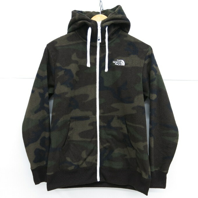 black and camo north face jacket