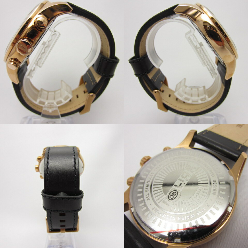 楽天市場 Police ポリス Pl 144jsr 02 Escape エスケープ 腕時計 メンズ レザー ブラック ローズゴールド マルチ ファンクション 中古 141 時計 四日市 併売品 141 0709 07oh フーリエ 楽天市場店