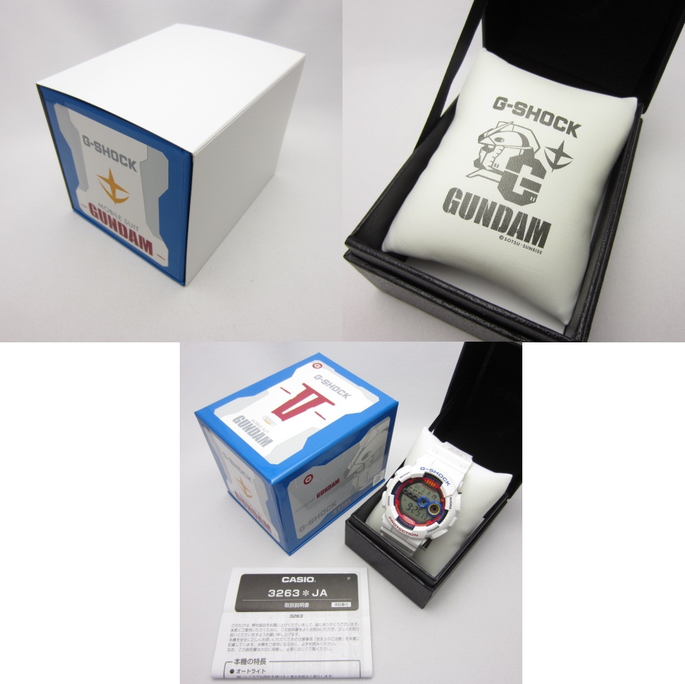 楽天市場 限定 機動戦士ガンダム35周年記念 Gd 100 G Shock Gundam 地球連邦軍 アムロ ペガサスマーク Gxgコラボレーション ホワイト ブルー レッド イエロー 中古 141 時計 四日市 併売品 141 0819 04oh フーリエ 楽天市場店