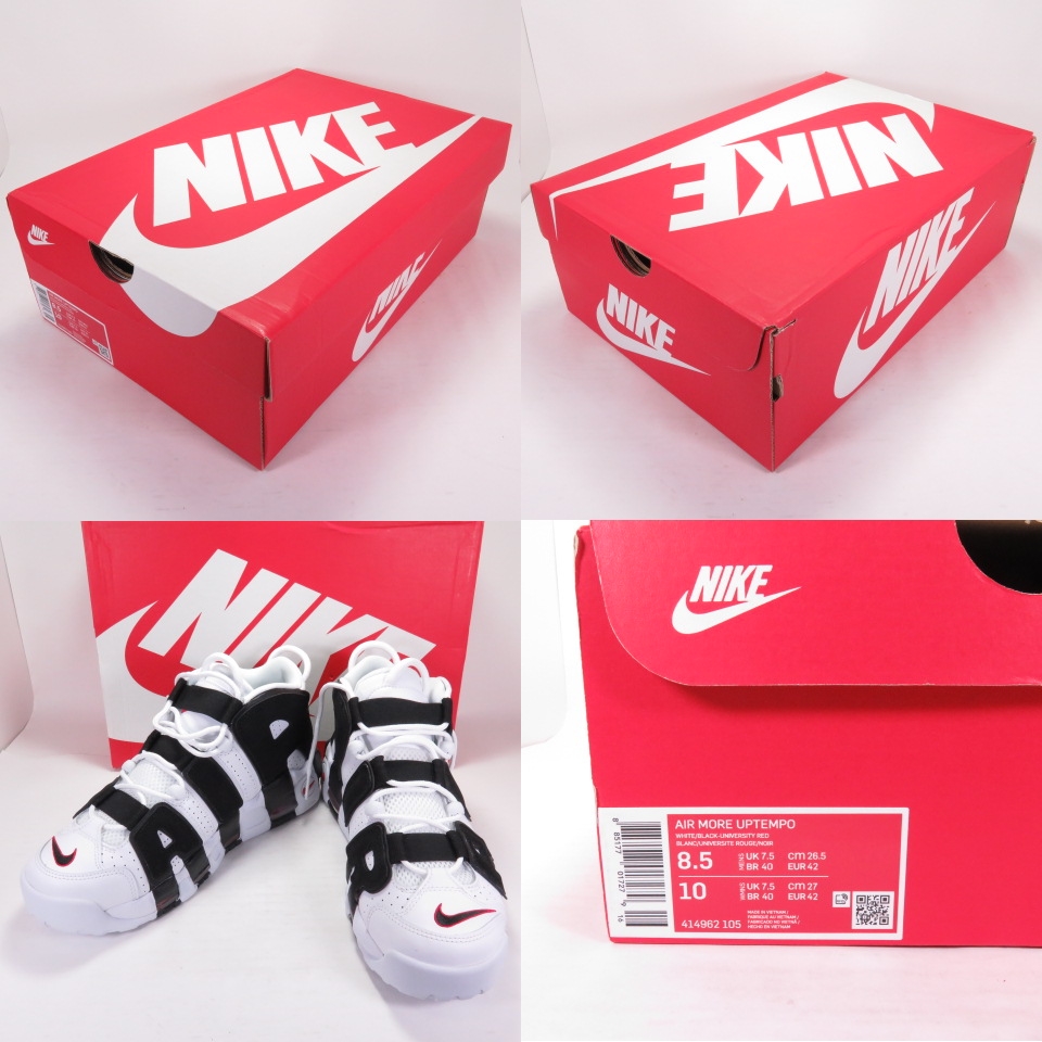 Nike ナイキ Air More Uptempo モアアップテンポ ホワイト ブラック レッド 105 Us8 5 26 5cm 中古 139 スニーカー 四日市 併売品 139 03oh Rvcconst Com