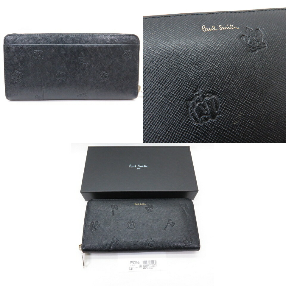 Paul Smith ポールスミス ポールドローイング 長財布 873 584 P955 ラウンドファスナー 黒 中古 138 財布 四日市 併売品 138 2321 02oh Southwestne Com