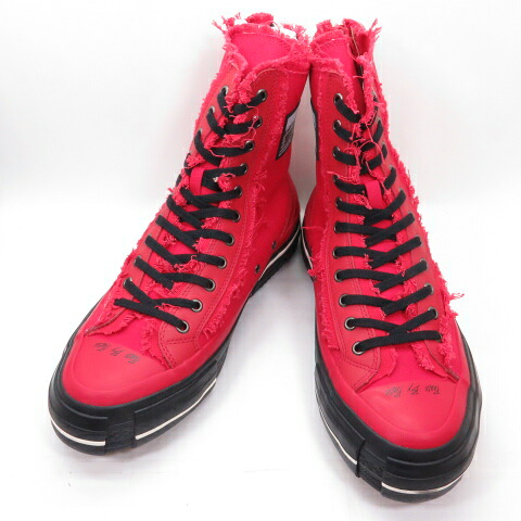 Yohji Yamamoto × VESSEL ヨウジヤマモト × ヴェセル HN-E18-059 HIGH Sneaker ハイカットスニーカー 　約29.0cm レッド 【中古】【139 スニーカー】 【四日市 併売品】【139-240707-04OH】