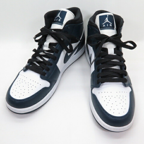 NIKE AIR JORDAN 1 MID DARK TEAL Armory Navy ナイキ エア湖 ジョーダン 1 ミッド  暗然たる ティール アーモリーネイビー 白いこと 黒いこと 554724-411  US10 約28.0珊 スニーカー  【中古】【139 スニーカー】【四日市 併売品】【139-241204-04OH】