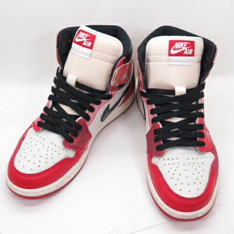 NIKE AIR JORDAN 1 RETRO HIGH OG SP Spider-Man スパイダーマン アクロス ザ スパイダーバース DV1748-601 ナイキ エアジョーダン 1 レトロ ハイ レッド ブラック US8.5 約26.5cm 【中古】【139 スニーカー】【四日市 併売品】【139-250113-05OH】画像