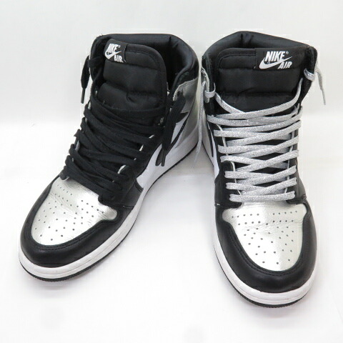 NIKE WMNS AIR JORDAN 1 HIGH OG SILVER TOE ナイキ ウィメンズ エア ジョーダン 1 ハイ オリジナル シルバー トゥ メタリックシルバー CD0461-001 US8 約25.0cm 【中古】【139 スニーカー】【四日市 併売品】【139-250706-05OH】|フーリエ 店