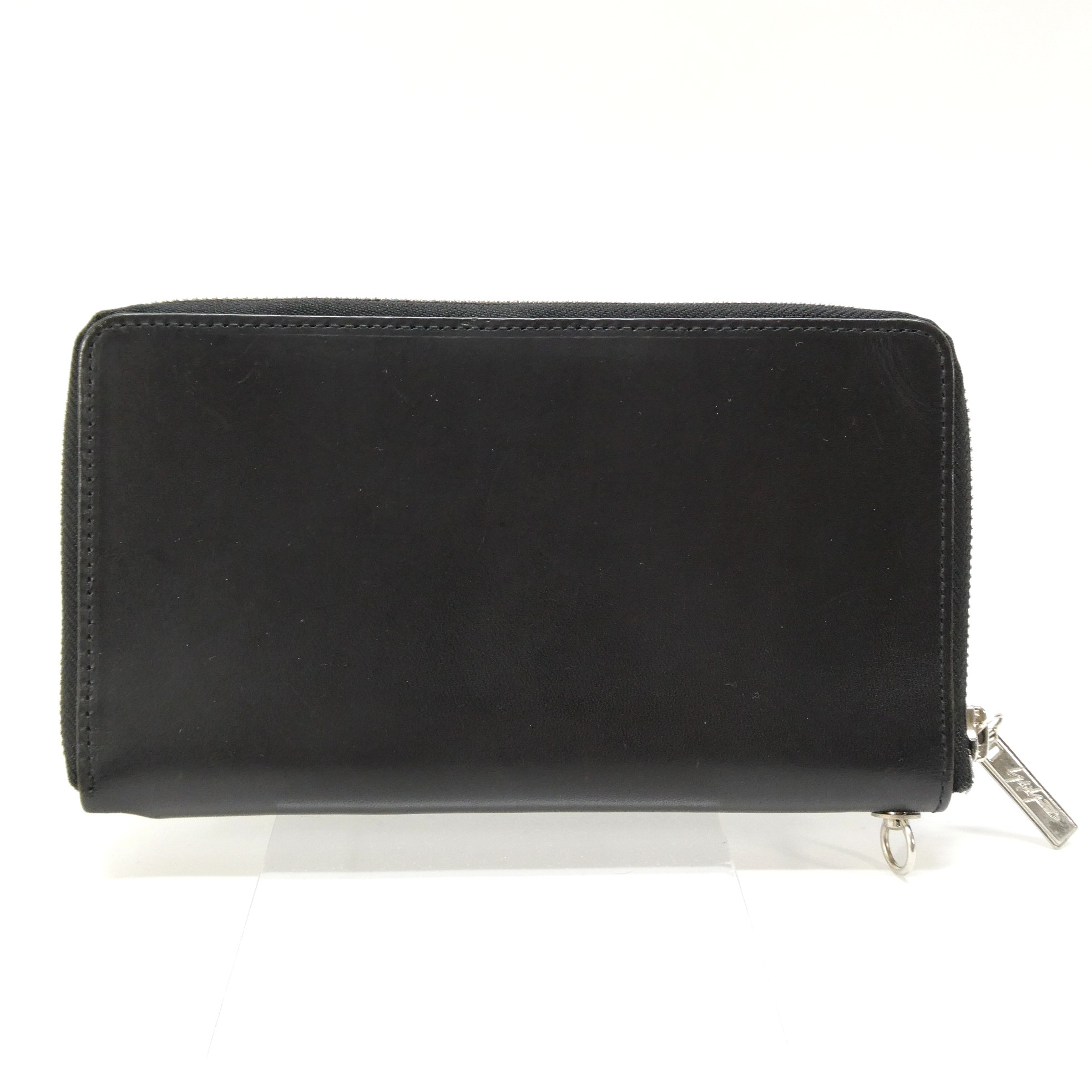 YOHJI YAMAMOTO POUR HOMME ヨウジヤマモト プールオム COW LEATHER FASTENER WALLET L カウレザーファスナーウォレットL HL-A02-763-1-03 ブラック 黒 長財布 メンズ 【中古】【138 財布】 【四日市 併売品】【138-260118-02OH】