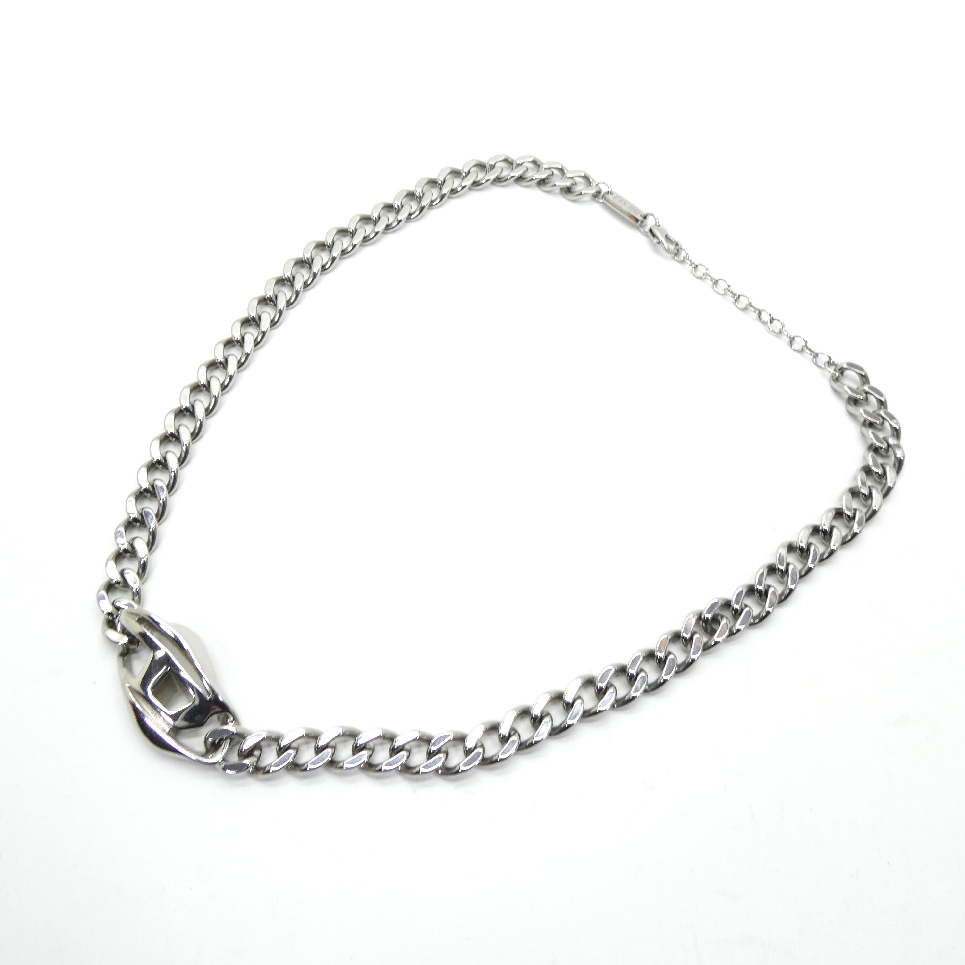 DIESEL　ディーゼル　　ユニセックス ネックレス　DX141200DJW 　ステンレス　Dロゴ　シルバー 【中古】【144 ブランドアクセ】 【四日市 併売品】【144-260326-02OH】