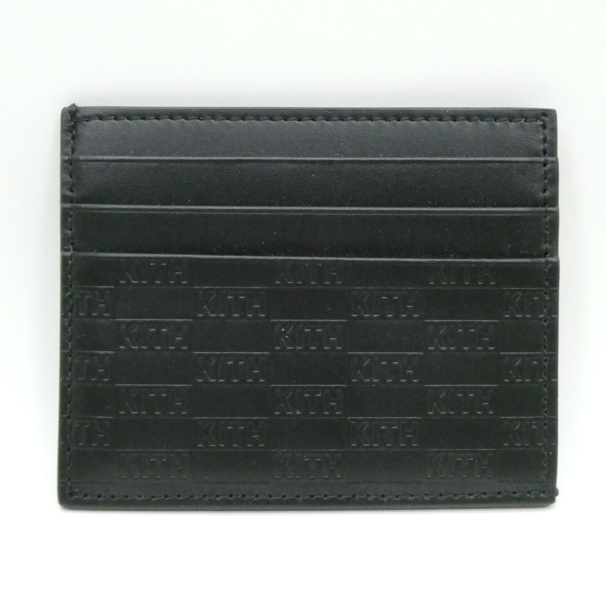KITH Monogram Leather Card Holder 口づけ 歌留多容れもの・名刺入れ モノグラム  歌留多 保持者 khm150124-001 本革 黒いこと   【中古】【138 金入れ】【四日市 併売品】【138-260413-05OH】