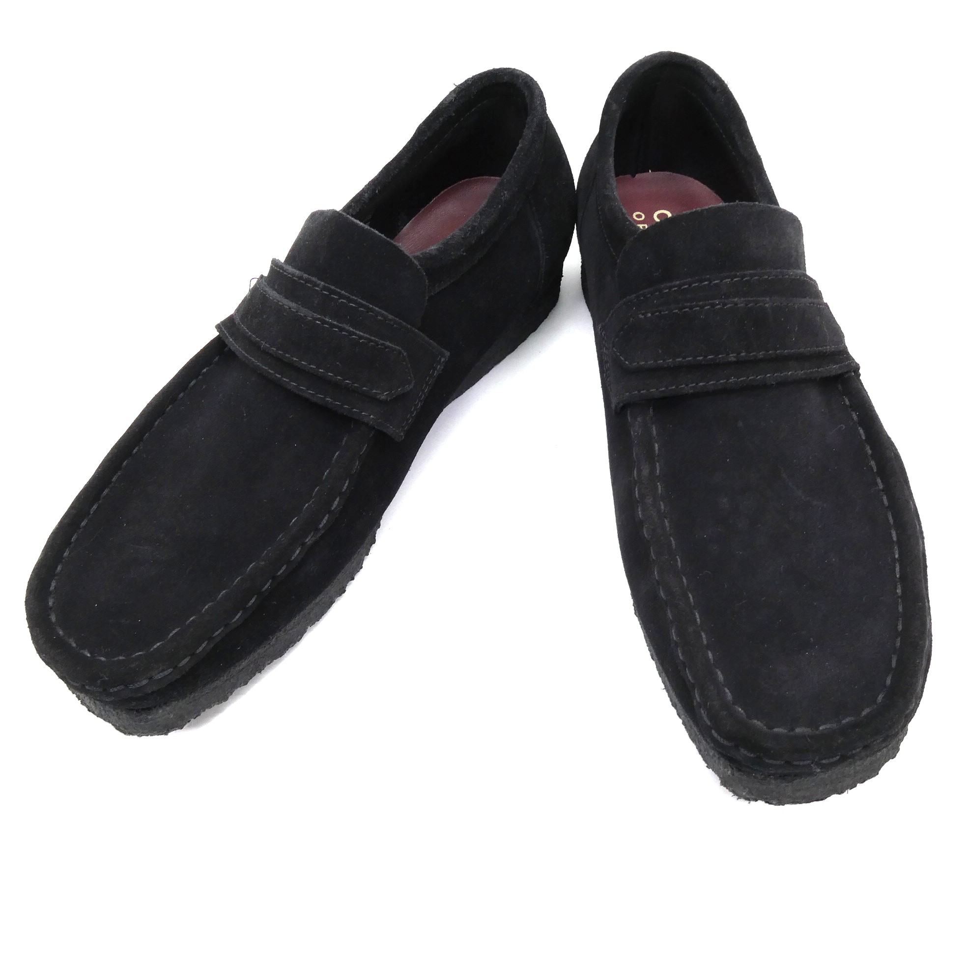 CLARKS ORIGINALS  クラークス オリジナルス  WallabeeLoafer メンズ  ワラビーローファー 26172503 Black Sde 黒いことスエードクロス UK7/約25糎   【中古】【140 余分の物靴】【四日市 併売品】【140-260426-03OH】