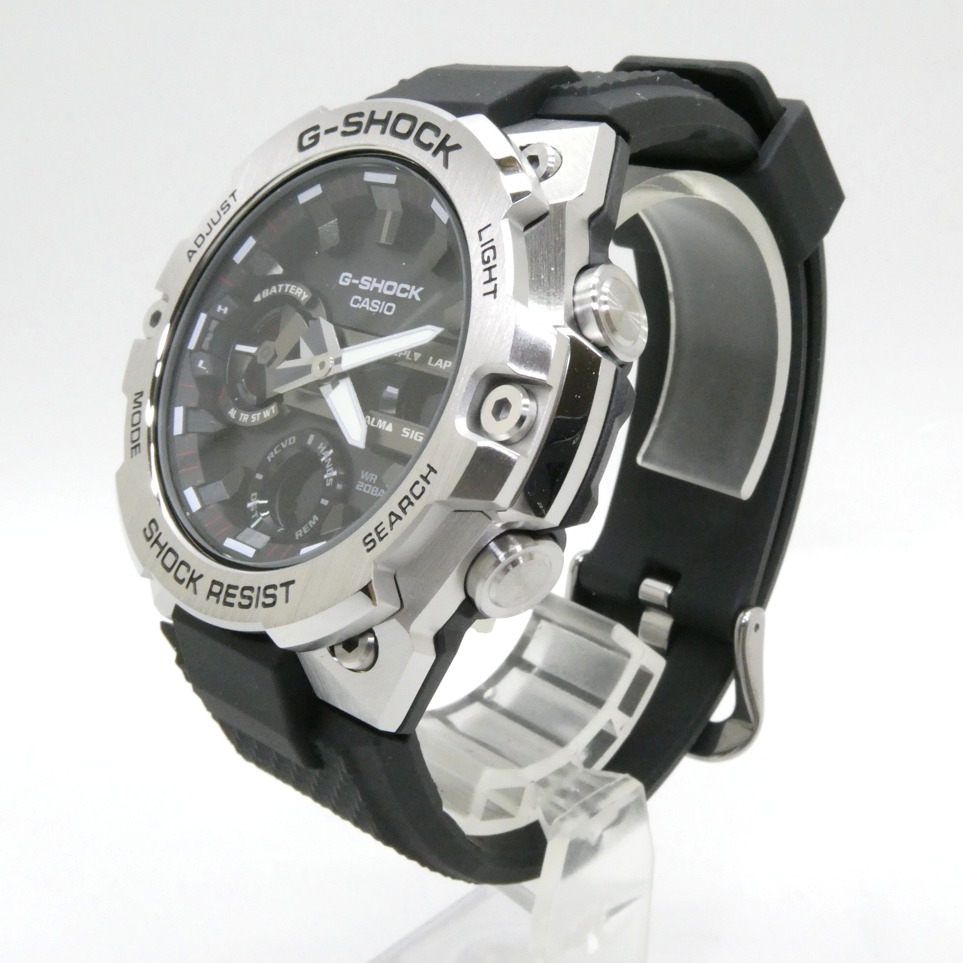 CASIO  G-SHOCK ジーショック Gぼうぜん自失 G-STEEL ジースチール GST-B400-1AJF 金属元素 ステンレス鋼 しろがね色 ウレタンダンス楽隊 黒いこと 移動性繋がり役立つこと 御覧になる ウオッチ  【中古】【141 時辰儀】【四日市 併売品】【141-260524-03OH】