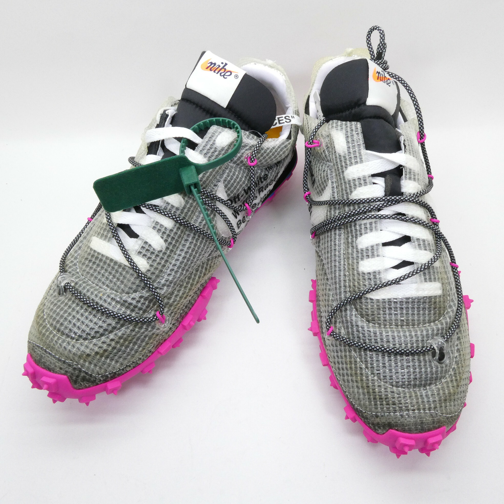 OFF-WHITE × NIKE  WMNS WAFFLE RACER/OW  Vivid Black 象牙色 × ナイキ ウィメンズ ワーヘルレーサー ビビッドブラック 白いこと CD8180-001 US10.5 約27.5糎 スニーカー  【中古】【139 スニーカー】【四日市 併売品】【139-260603-01OH】