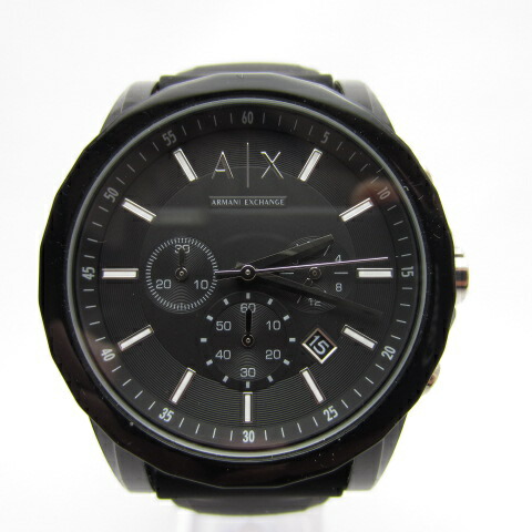 楽天市場 Armani Exchange Ax アルマーニ エクスチェンジ Ax1326 Pkgax1010 黒 ブラック シリコン ラバー バンド 中古 141 時計 四日市 併売品 141 200315 05oh フーリエ 楽天市場店