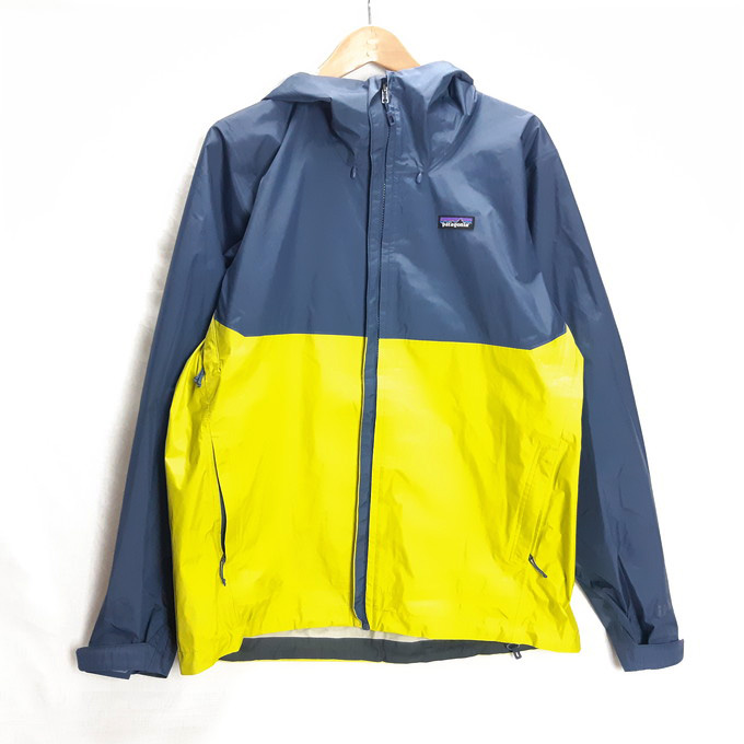 楽天市場 Patagonia パタゴニア 18ss 802sp18 Torrentshell Jacket マウンテンパーカー トレント シェルジャケット ブルー イエロー サイズ ｌ 中古 129 アウトドア 四日市 併売品 129 0302 02yh フーリエ 楽天市場店