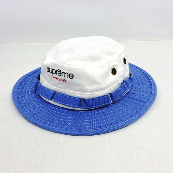 楽天市場 Supreme ss Contrast Boonie シュプリーム コントラスト ブーニー ハット ホワイト ブルー サイズ M L 中古 136 その他帽子 四日市 併売品 136 03 10ush フーリエ 楽天市場店