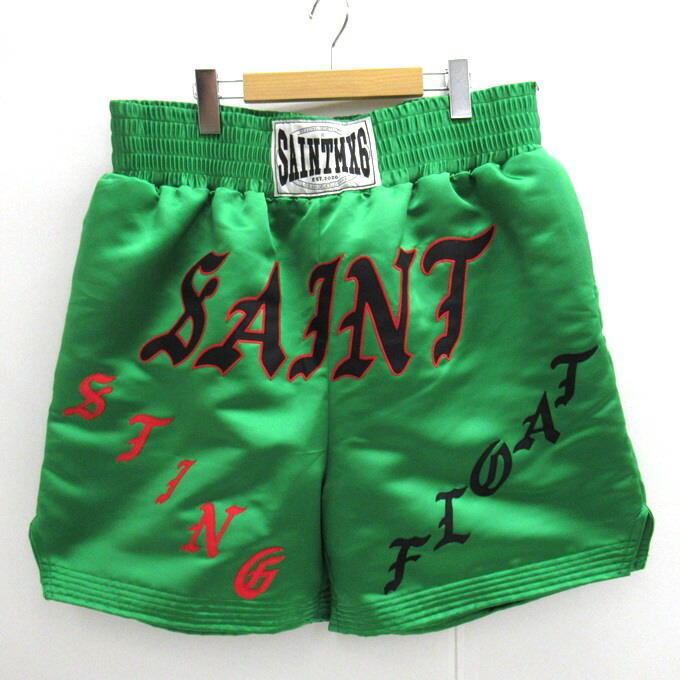 SAINT Mxxxxxx/SAINT MICHAEL　BOXING SHORTS セント マイケル　ボクシング ショーツ SM-S23-0000-063　グリーン　サイズ：XL【中古】【126 ストリート】【四日市 併売品】【126-230701-03USH】｜フーリエ　店