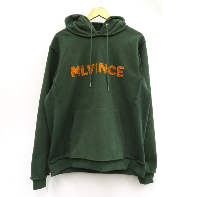 MLVINCE　heavy weight embroidary logo hoody メルヴィンス　ヘビーウェイト 刺繍ロゴ フーディ / パーカー グリーン　サイズ：L 【中古】【126 ストリート】 【四日市 併売品】【126-231230-05VH】