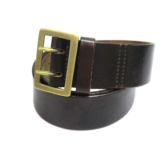 Belafonte RAGTIME DOUBLE PRONG LEATHER GARRISON BELT べラフォンテ　レザーベルト ブラウン系　サイズ：30inch 【中古】【143 ベルト?革製品】 【四日市 併売品】【143-241125-02SH】