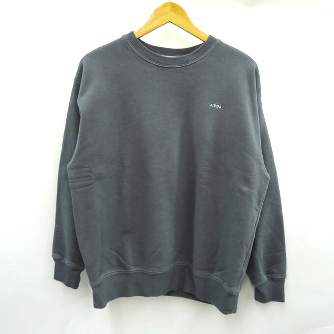 JieDa　OVERDYE EMBROIDERY SWEAT CREW ジエダ　ブランドロゴ刺繍 クルーネック スウェット Jie-24S-CT13　BLACK　サイズ：2 【中古】【125 DM】 【四日市 併売品】【125-250119-03VH】