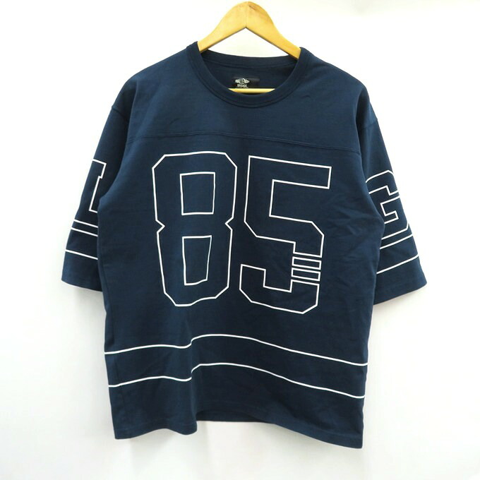 CHALLENGER　Q/S 85 FOOTBALL TEE チャレンジャー　フットボール クルーネック Tシャツ CLG-CS 023-002　ネイビー　サイズ：S 【中古】【127 ルード】 【四日市 併売品】【127-250214-04VH】
