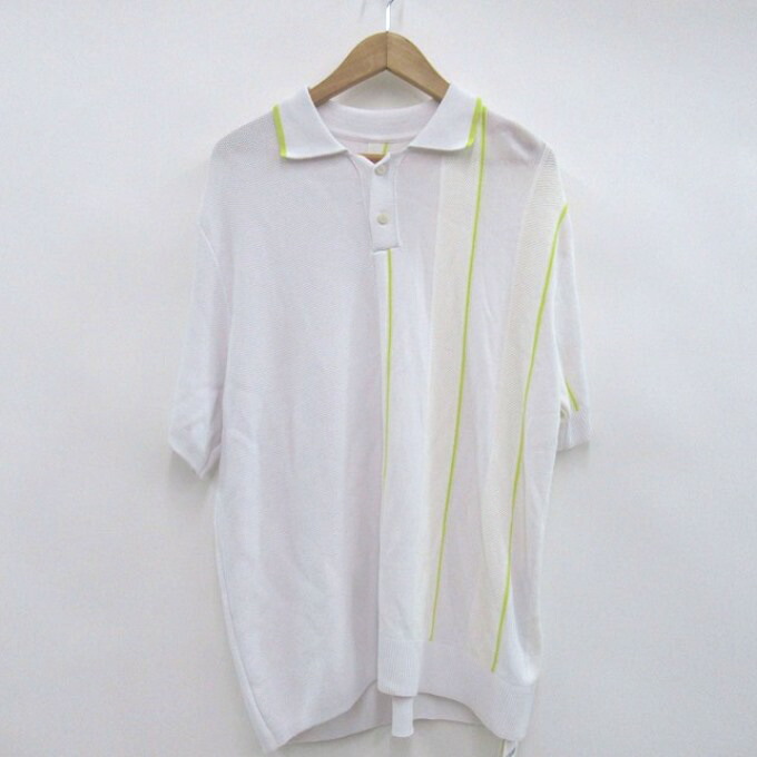 JACQUEMUS The Juego Polo Shirt ジャックムス　ポロシャツ 245KN417-2361　ホワイト/イエロー　サイズ：M 【中古】【122 インポート】 【四日市 併売品】【122-250312-01SH】