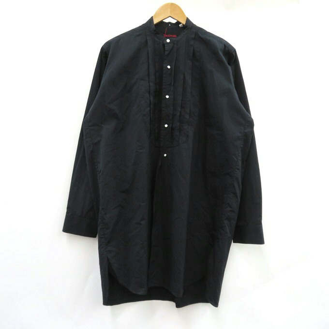 T-MICHAEL（ティーマイケル） バンドカラー 長袖シャツ 417-9910902　ブラック　サイズ：M 【中古】【125 DM】 【四日市 併売品】【125-250629-06VH】