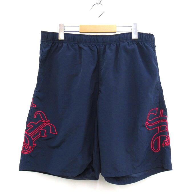 Supreme 23SS Old English Nylon Short シュプリーム オールドイングリッシュナイロンショーツ ネイビー　サイズ：L 【中古】【126 ストリート】 【四日市 併売品】【126-250912-01SH】