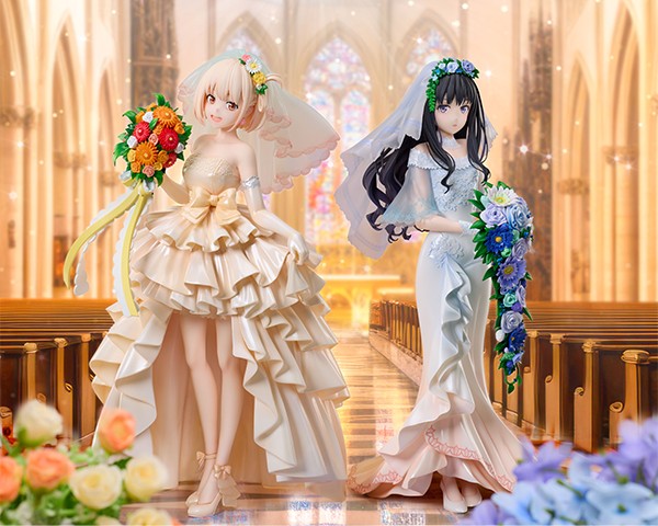 ANIPLEX/アニプレックス リコリス・リコイル 錦木千束/井ノ上たきな ウェディングドレスVer. 1/7スケール フィギュア 2種セット (2体同時購入特典「背景ボード」付属) 【中古】【美少女フィギュア】 【四日市 併売品】【064-250812-12ZH】