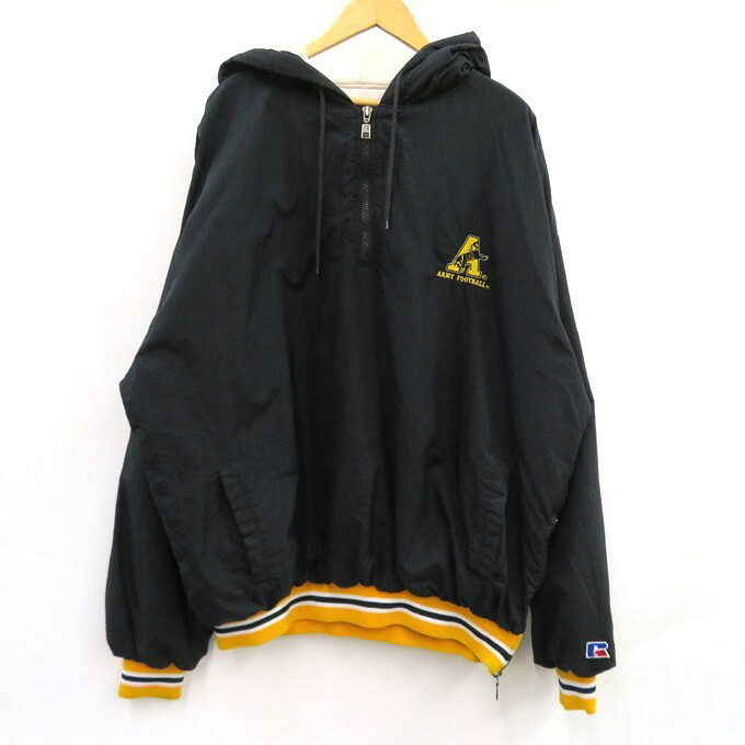 RUSSELL ATHLETIC（ラッセルアスレティック） リブライン ハーフジップ フーディー / パーカー ブラック　サイズ：XL 【中古】【128 アメカジ】 【四日市 併売品】【128-251201-03VH】