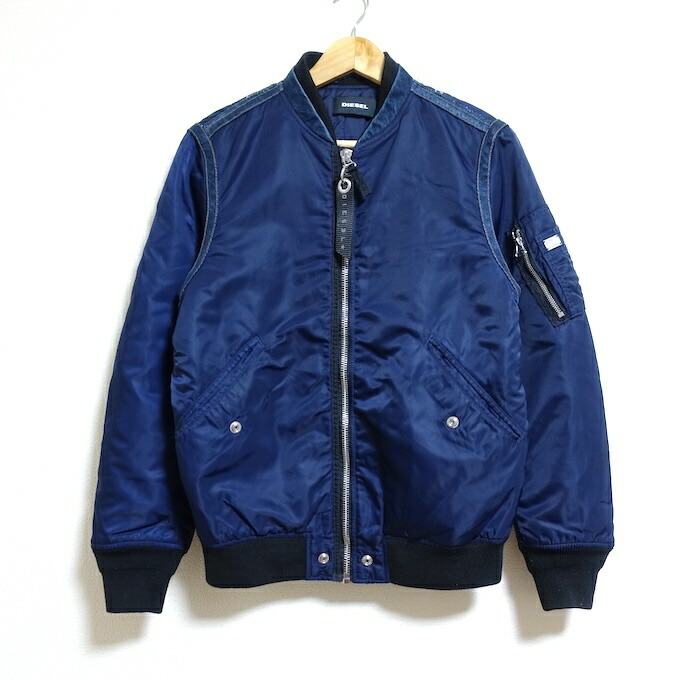 DIESEL DENIMN Blouson ディーゼル　デニム切り替え　ブルゾン ネイビー　サイズ：S 【中古】【122 インポート】 【四日市 併売品】【122-251105-01YH】