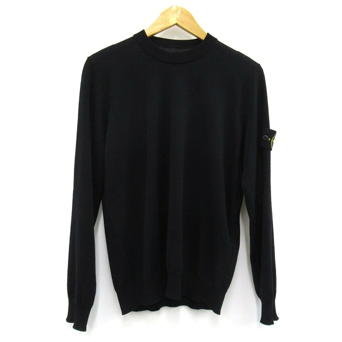 STONE ISLAND LIGHT RWS PURE WOOL ストーンアイランド クルーネックニットセーター 8115510C4　ブラック　サイズ：S【中古】【122 インポート】【四日市 併売品】【122-251016-06SH】｜フーリエ　店