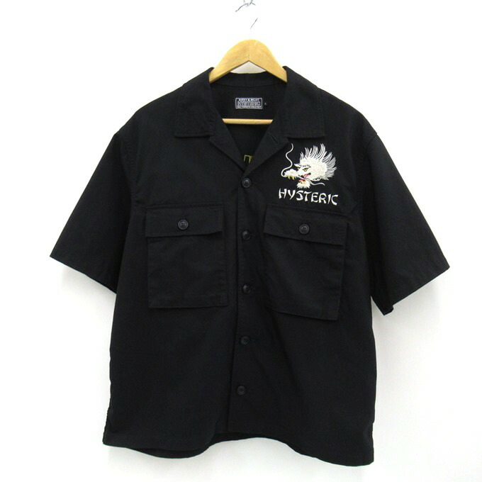 HYSTERIC GLAMOUR（ヒステリックグラマー） HYSTERIC DRAGON刺しゅう ありがた味プルオーバー 02251AH04 黒いこと 大いさ：L【中古】【125 DM】【四日市 併売品】【125-251106-03SH】 カジュアルシャツ-メンズファッション-トップス