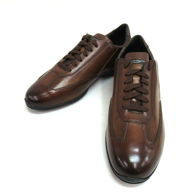Santoni（サントーニ） AMGロゴタイプ レースアップスニーカー 20955 赤銅色 大いさ：5 1/2（約24.5糎）【中古】【140 余分の物靴】【四日市 併売品】【140-251212-02SH】