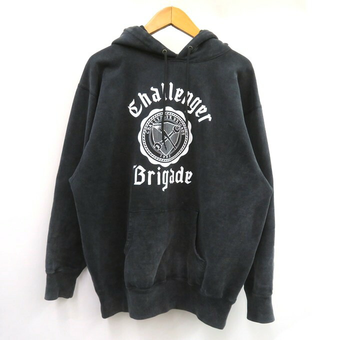 CHALLENGER COLLEGE HOODIE チャレンジャー カレッジフーディー プルオーバーパーカー CLG-SW 025-014 ブラック サイズ：M【中古】【126 ストリート】【四日市 併売品】【126-260409-03VH】