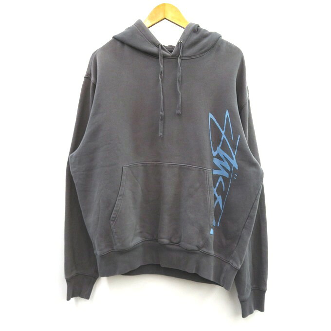 STUSSY SMOOTH STOCK PRINTED HOOD ステューシー スムース ストック プリンテッド フーディ/ プルオーバーパーカー 118426 グレー サイズ:L【中古】【126 ストリート】【四日市 併売品】【126-260428-03VH】|フーリエ 店