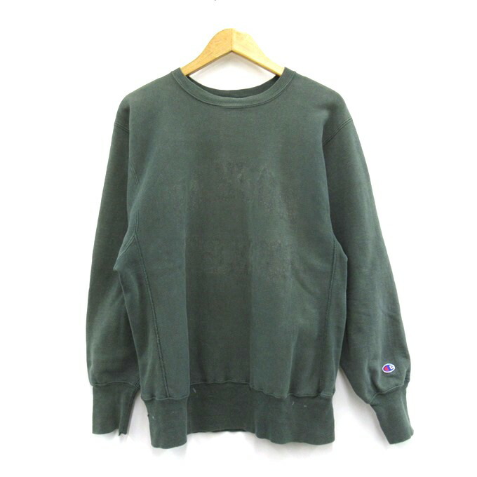 Champion 90's Riverse Weave チャンピオン リバースウィーブ スウェット USA製 グリーン　サイズ：L 【中古】【128 アメカジ】 【四日市 併売品】【128-260216-01SH】