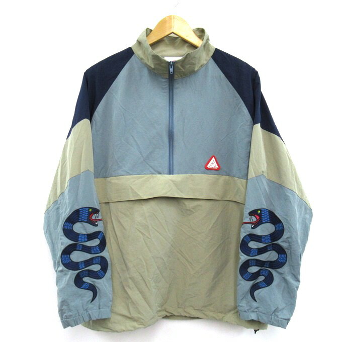 PUNK DRUNKERS（パンクドランカーズ） 蛇刺しゅう セットアップ 青色/ベージュ 大きさ：M【中古】【126 表どおり】【四日市 併売品】【126-260306-06SH】
