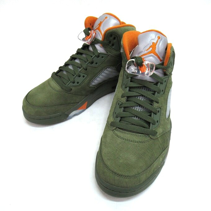 NIKE AIR JORDAN 5 RETRO ナイキ エア湖 ジョーダン 5 レトロ DD0587-308 アーミーオリーブ/ソーラーオレンジ色 大きさ：28珊【中古】【139 スニーカー】【四日市 併売品】【139-260420-03SH】