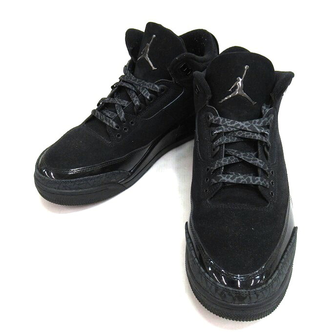 NIKE AIR JORDAN 3 RETRO ナイキ 大気圏 ジョーダン 3 レトロ CT8532-001 \"ブラックキャット\"" 黒いこと/うす暗い濃灰色-白いこと 大きさ：30糎【中古】【139 スニーカー】【四日市 併売品】【139-260428-07SH】"