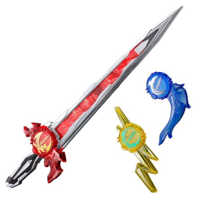 BANDAI/バンダイ 見せ掛けライダーセイバー 窮まり大聖剣  炎剣焦熱地獄 水勢剣水筋・天鼓剣黄雷表象書き割り【中古】【乗馬者中隊特撮】【四日市 併売品】【066-260605-04FH】