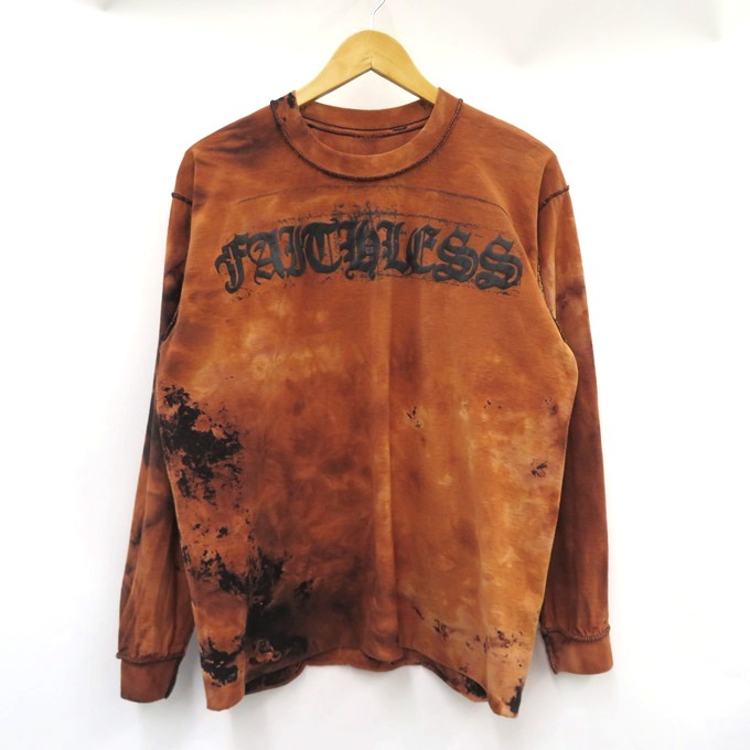 VANDAL FAITHLESS ORDER　L/S TEE ヴァンダルフェイスレスオーダー　タイダイ ロングスリーブ/長袖 Tシャツ カットソー オレンジ　サイズ：不明【中古】【126 ストリート】【四日市 併売品】【126-260706-05VH】｜フーリエ　店