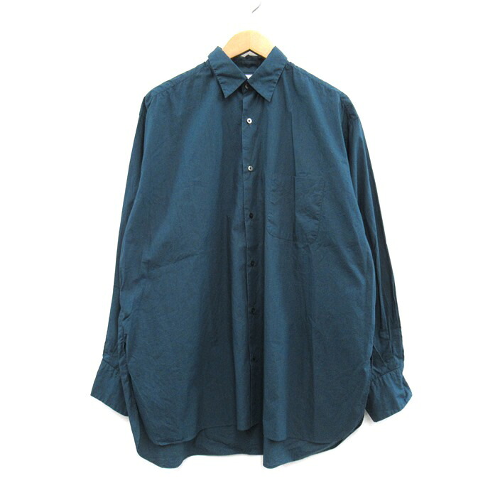 MARKAWARE COMFORT FIT SHIRTS ORGANIC COTTON POPLIN 目じるし御召しもの コンフォートフィットシャツ A20C-09SH01C サキソフォン青碧 大きさ：2【中古】【125 DM】【四日市 併売品】【125-260522-02SH】